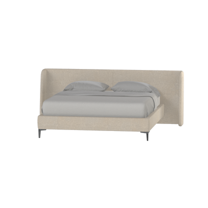 Abbey Upholstered Bed with Structured Headboard and Refined Lines