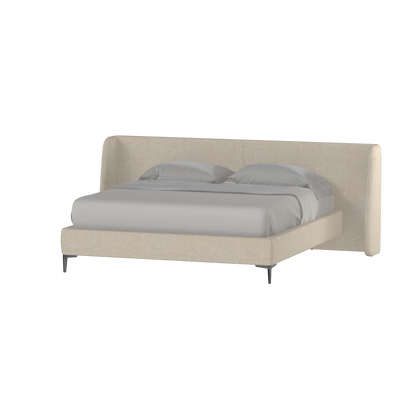 Abbey Upholstered Bed with Structured Headboard and Refined Lines