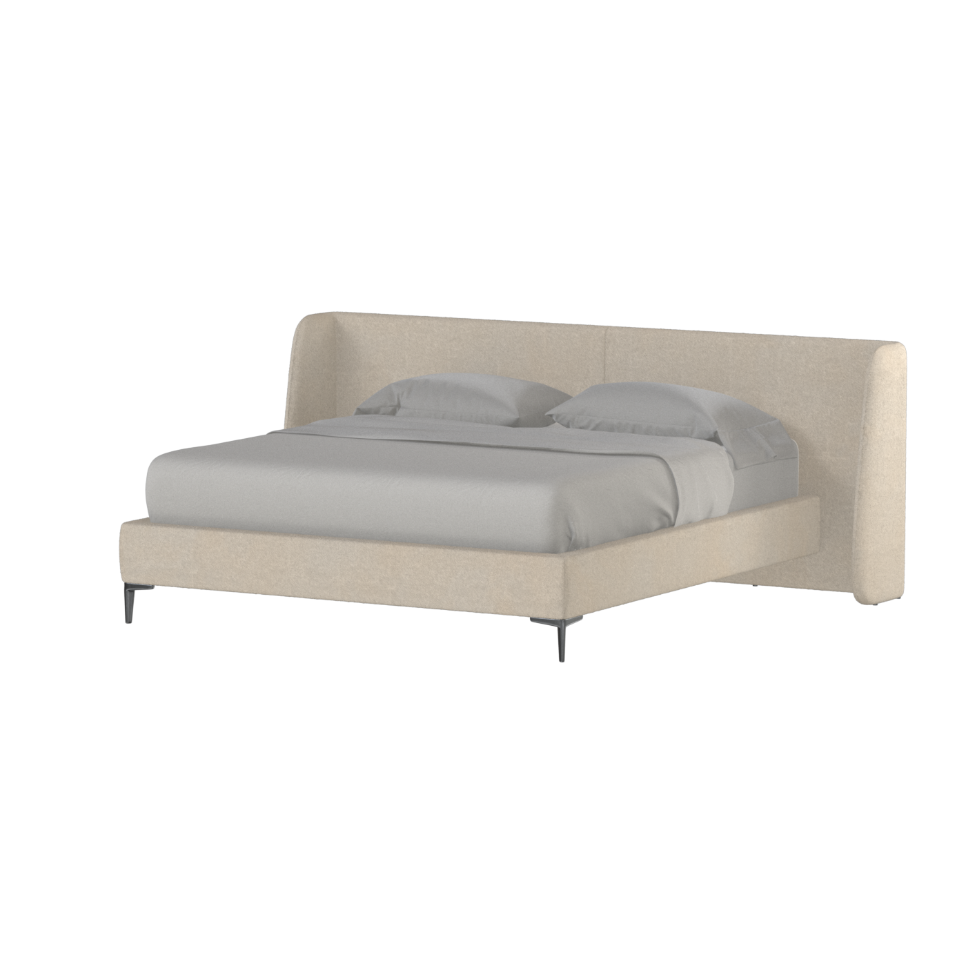 Abbey Upholstered Bed with Structured Headboard and Refined Lines