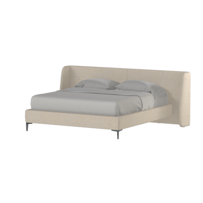 Abbey Upholstered Bed with Structured Headboard and Refined Lines