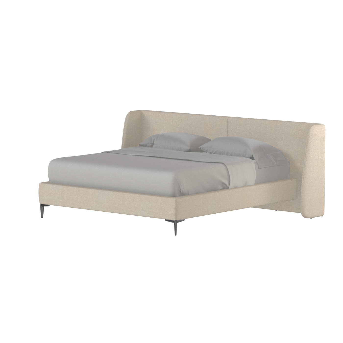 Abbey Upholstered Bed with Structured Headboard and Refined Lines