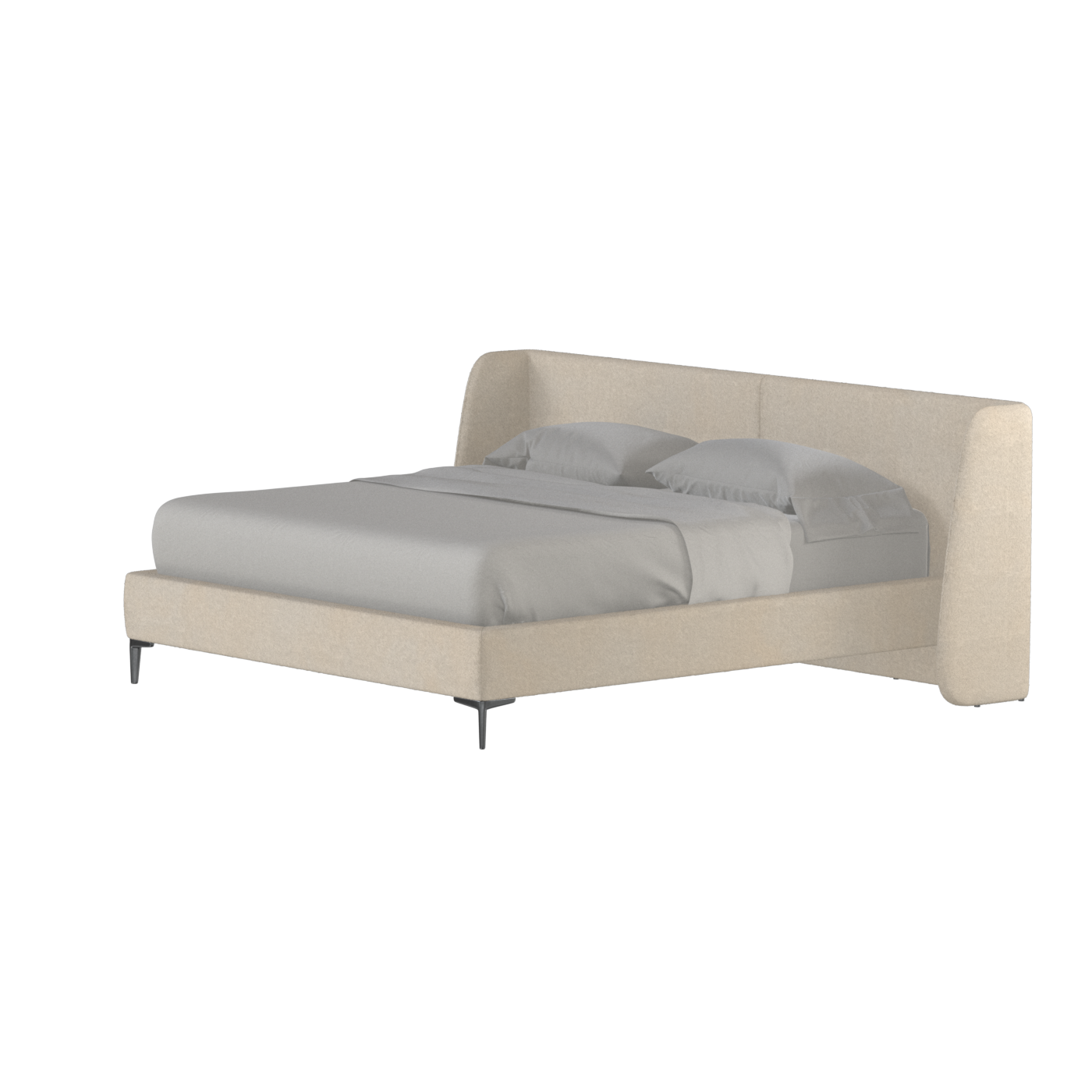 Abbey Upholstered Bed with Structured Headboard and Refined Lines
