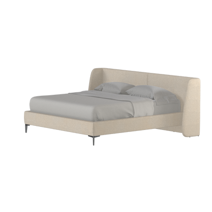 Abbey Upholstered Bed with Structured Headboard and Refined Lines