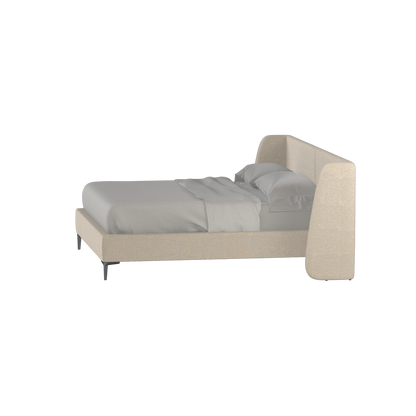 Abbey Upholstered Bed with Structured Headboard and Refined Lines