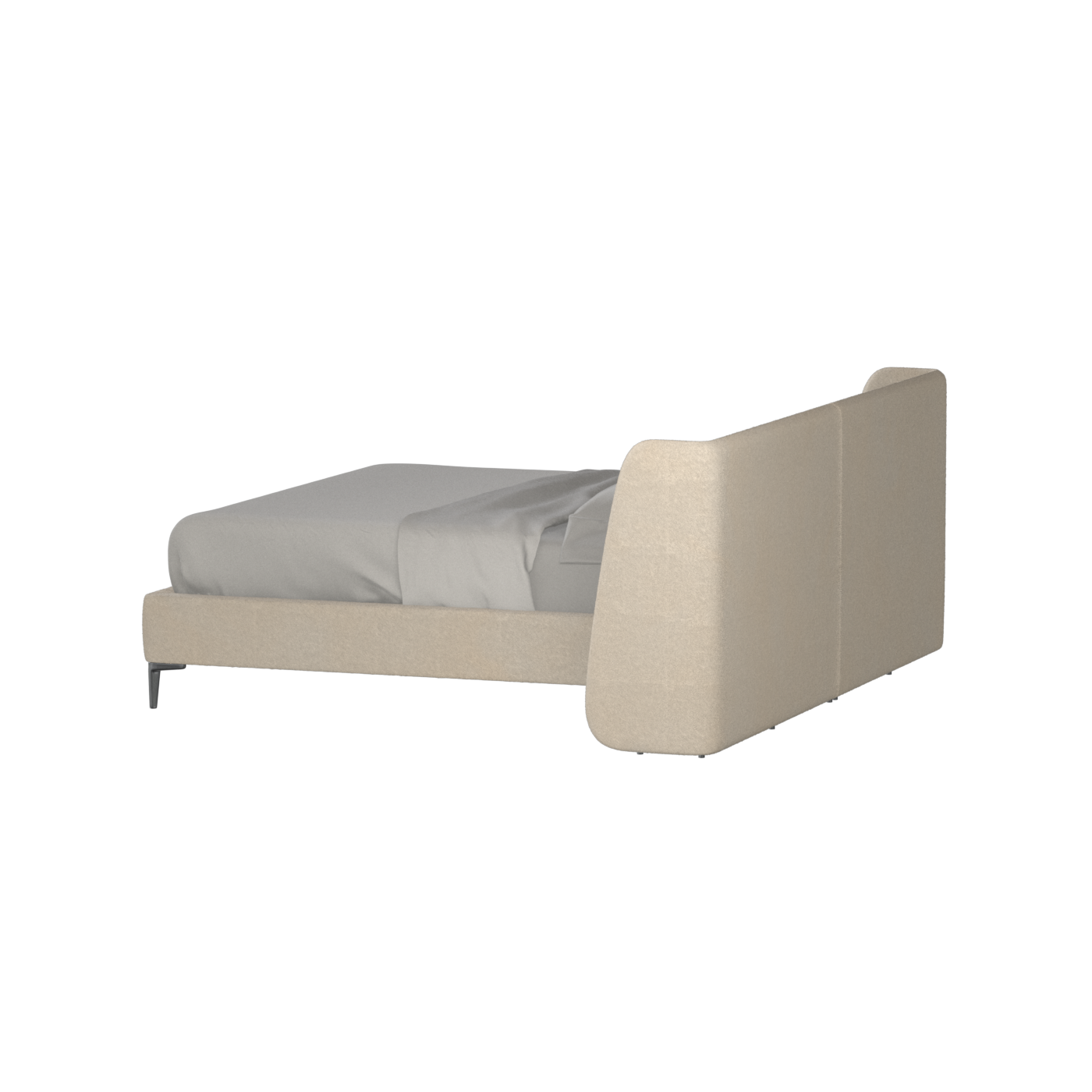Abbey Upholstered Bed with Structured Headboard and Refined Lines