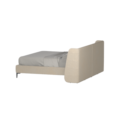 Abbey Upholstered Bed with Structured Headboard and Refined Lines