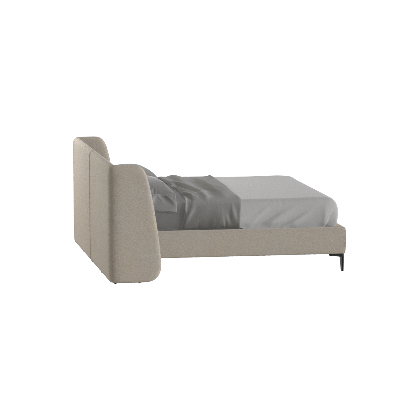Abbey Upholstered Bed with Structured Headboard and Refined Lines