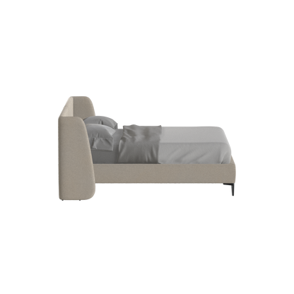 Abbey Upholstered Bed with Structured Headboard and Refined Lines