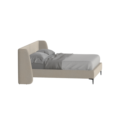 Abbey Upholstered Bed with Structured Headboard and Refined Lines