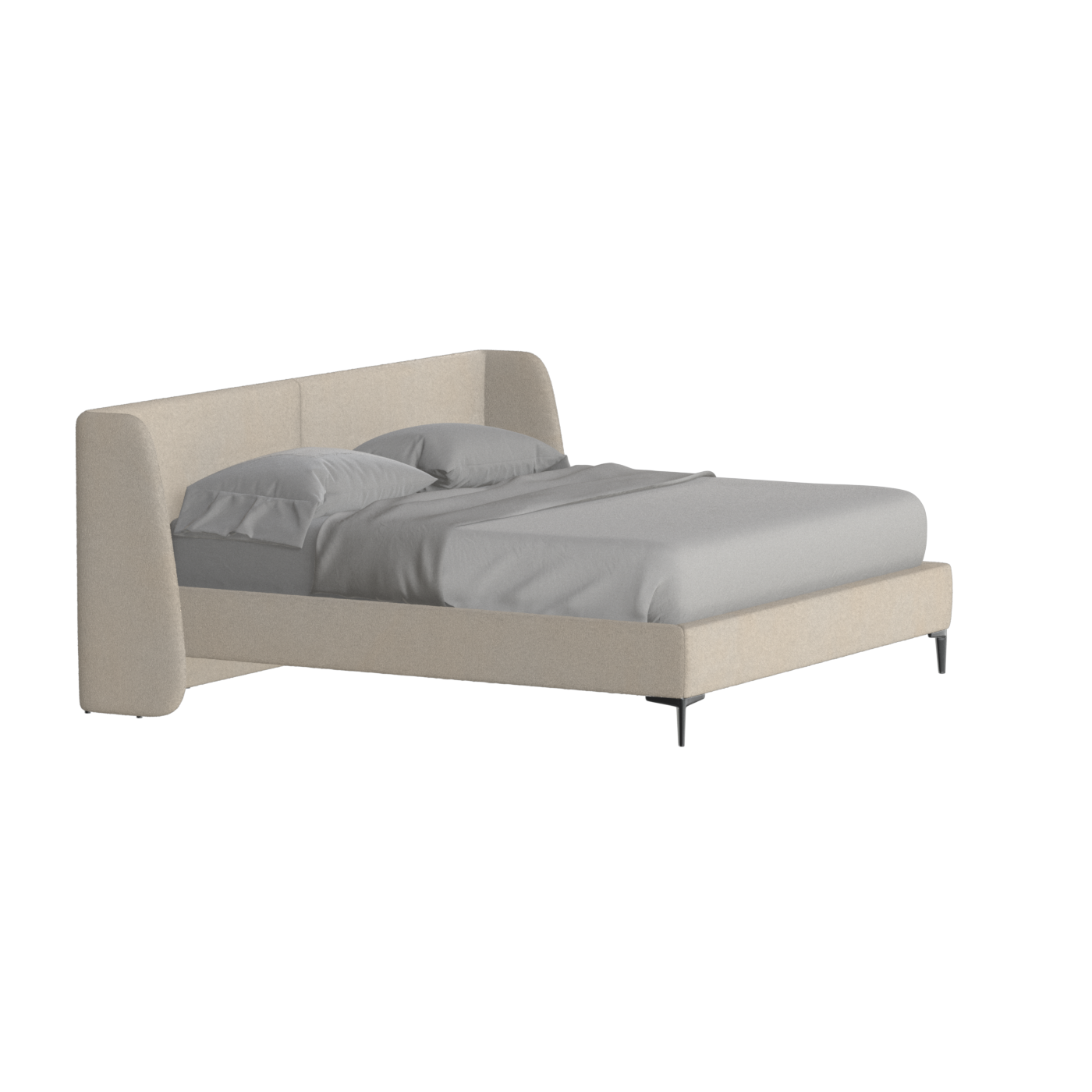 Abbey Upholstered Bed with Structured Headboard and Refined Lines