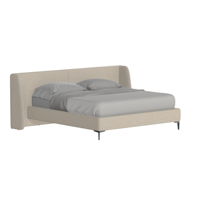 Abbey Upholstered Bed with Structured Headboard and Refined Lines