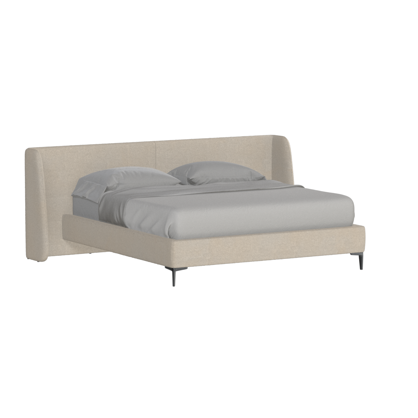 Abbey Upholstered Bed with Structured Headboard and Refined Lines