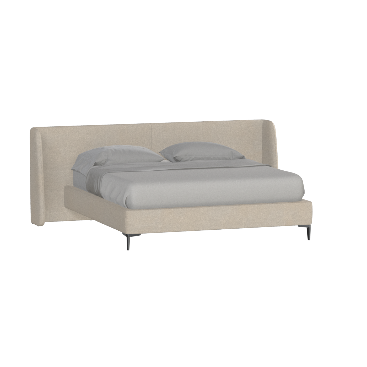 Abbey Upholstered Bed with Structured Headboard and Refined Lines