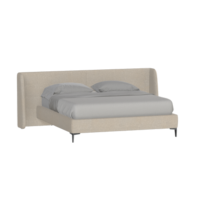 Abbey Upholstered Bed with Structured Headboard and Refined Lines