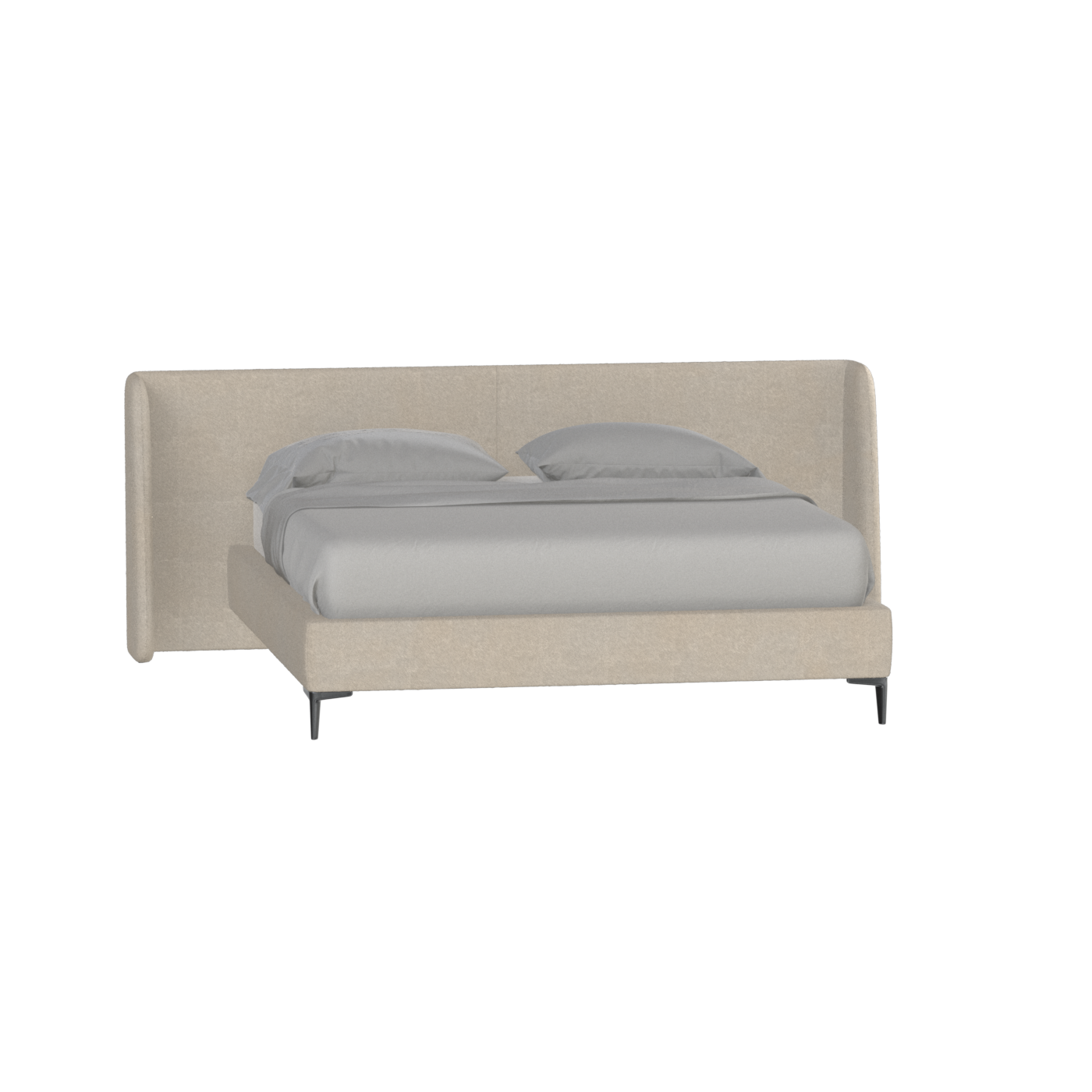Abbey Upholstered Bed with Structured Headboard and Refined Lines