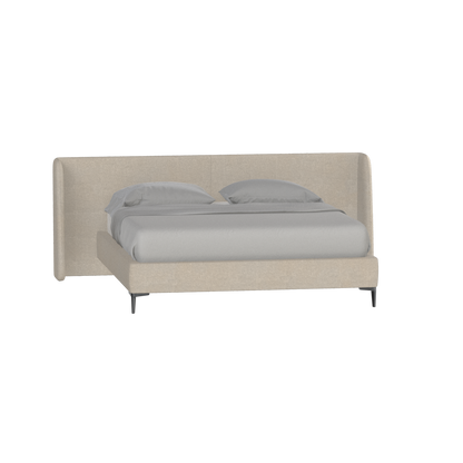 Abbey Upholstered Bed with Structured Headboard and Refined Lines