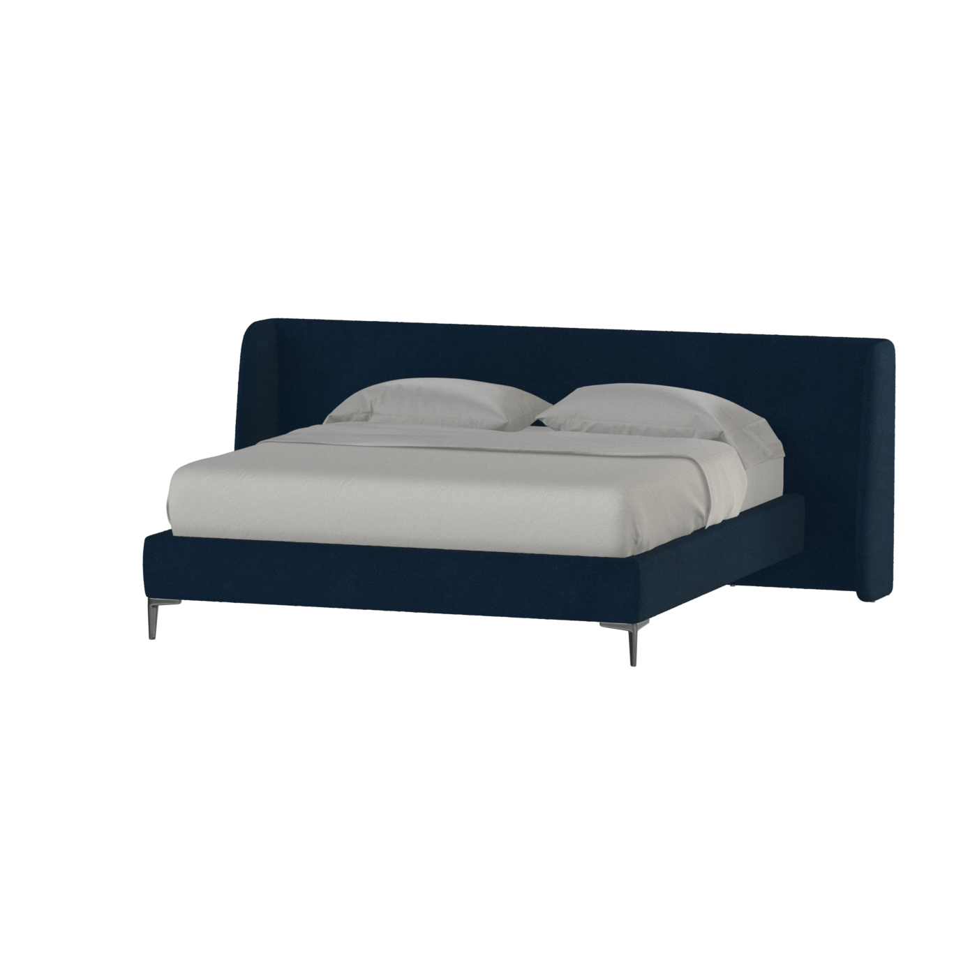 Abbey Upholstered Bed with Structured Headboard and Refined Lines