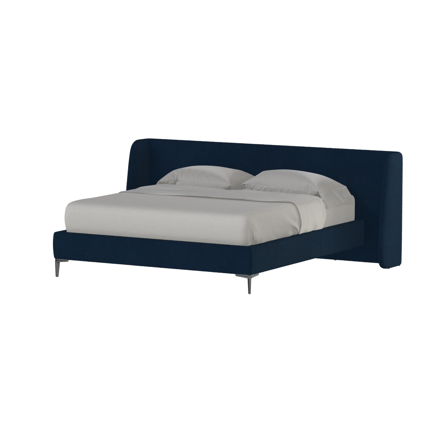 Abbey Upholstered Bed with Structured Headboard and Refined Lines