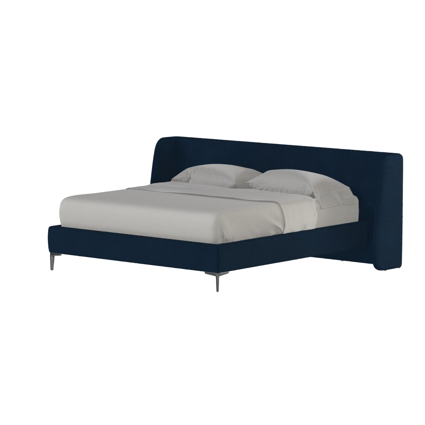 Abbey Upholstered Bed with Structured Headboard and Refined Lines