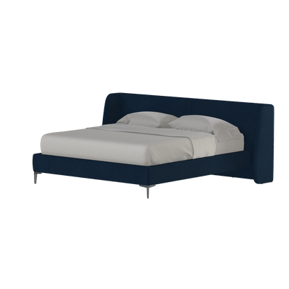 Abbey Upholstered Bed with Structured Headboard and Refined Lines