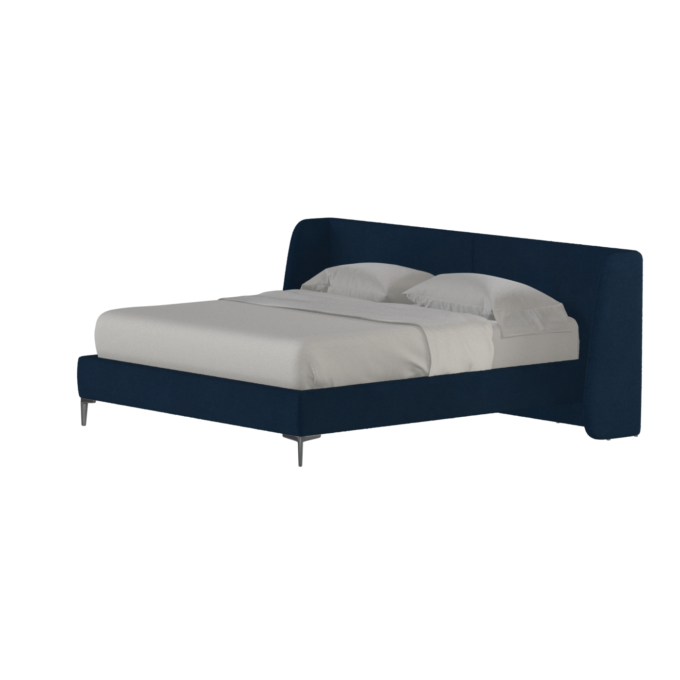 Abbey Upholstered Bed with Structured Headboard and Refined Lines