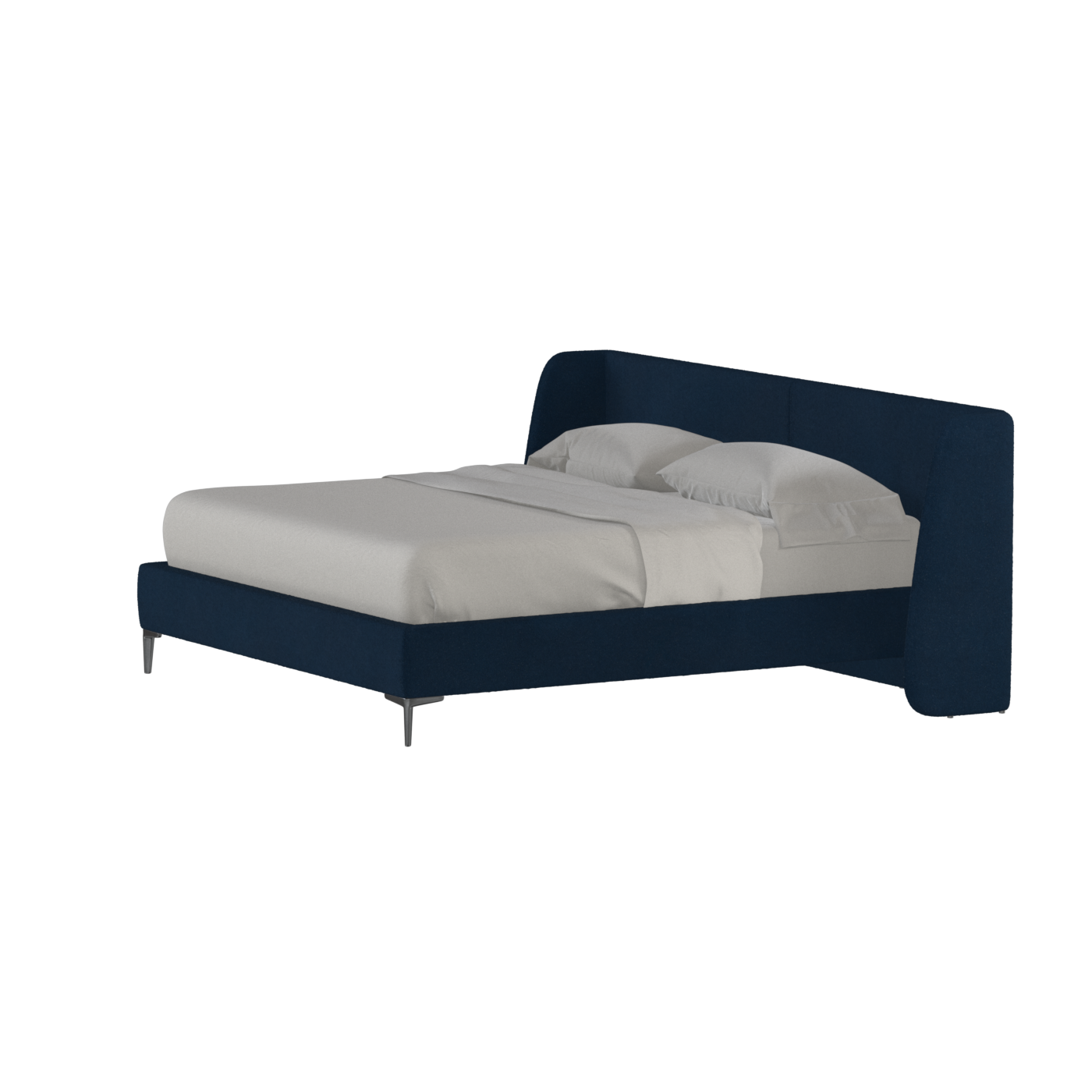 Abbey Upholstered Bed with Structured Headboard and Refined Lines