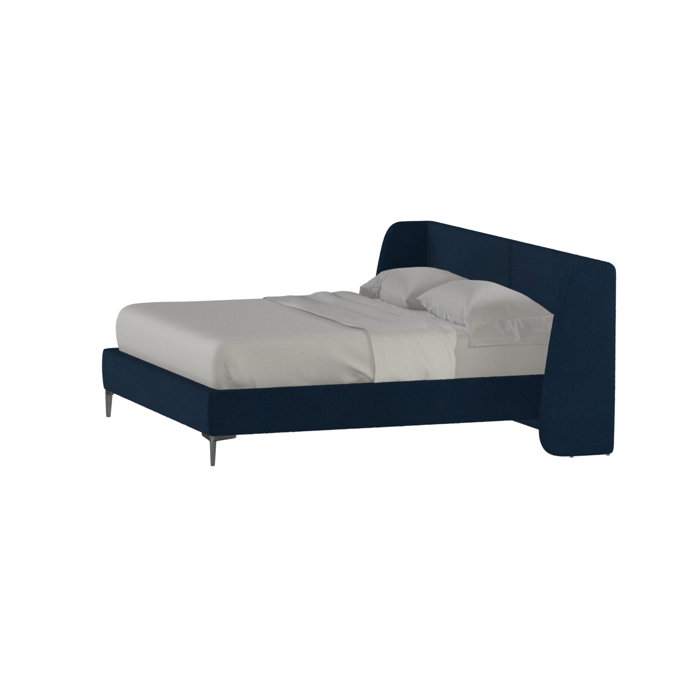 Abbey Upholstered Bed with Structured Headboard and Refined Lines