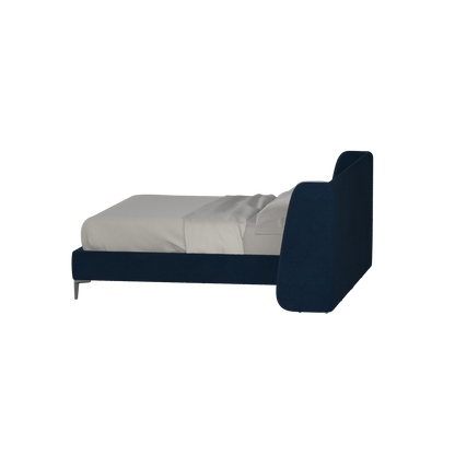 Abbey Upholstered Bed with Structured Headboard and Refined Lines