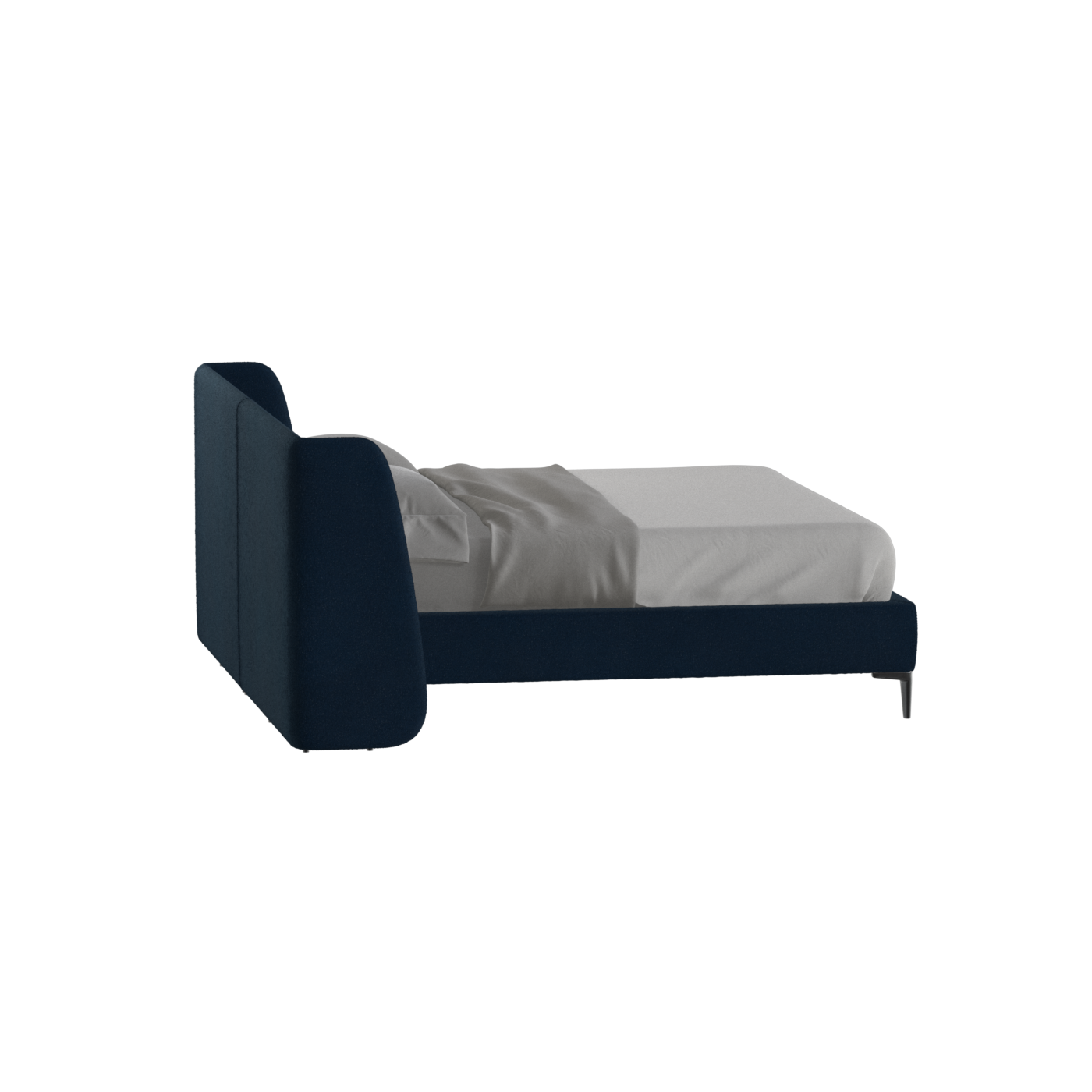 Abbey Upholstered Bed with Structured Headboard and Refined Lines
