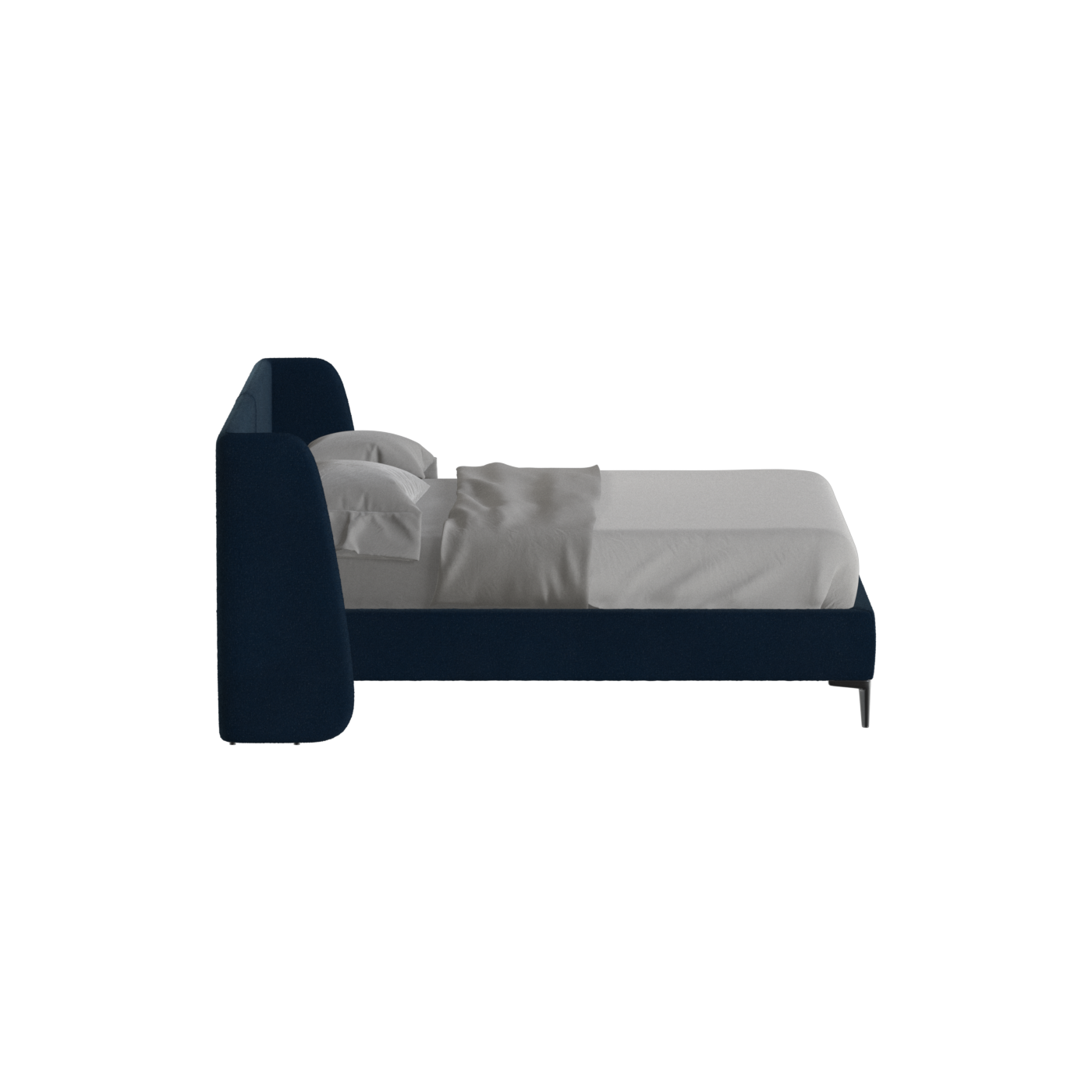 Abbey Upholstered Bed with Structured Headboard and Refined Lines