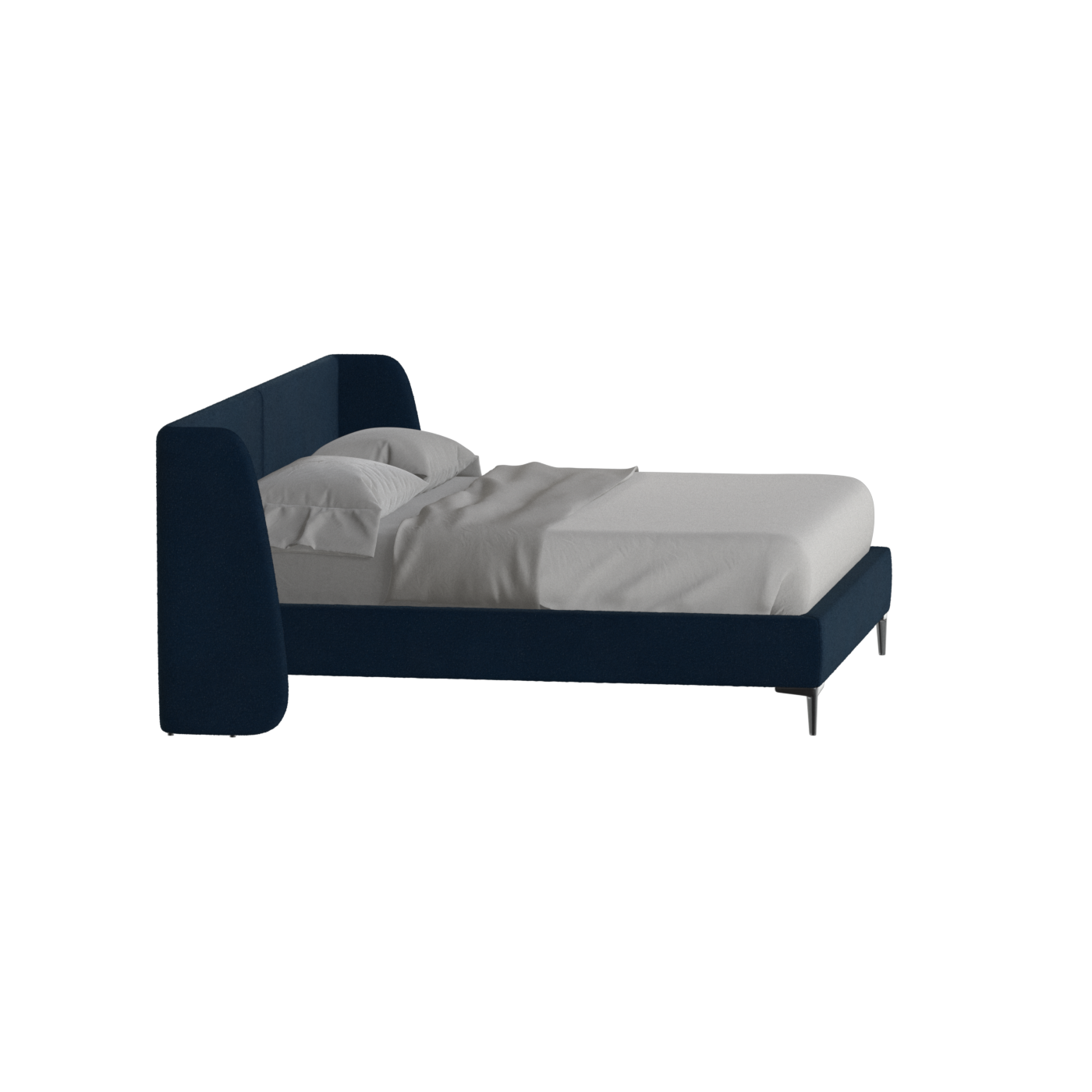 Abbey Upholstered Bed with Structured Headboard and Refined Lines