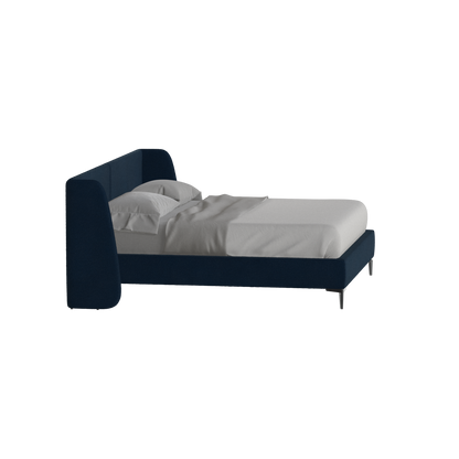 Abbey Upholstered Bed with Structured Headboard and Refined Lines