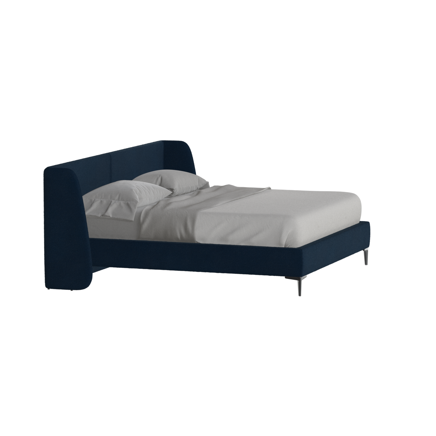 Abbey Upholstered Bed with Structured Headboard and Refined Lines