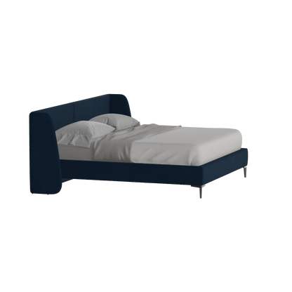 Abbey Upholstered Bed with Structured Headboard and Refined Lines