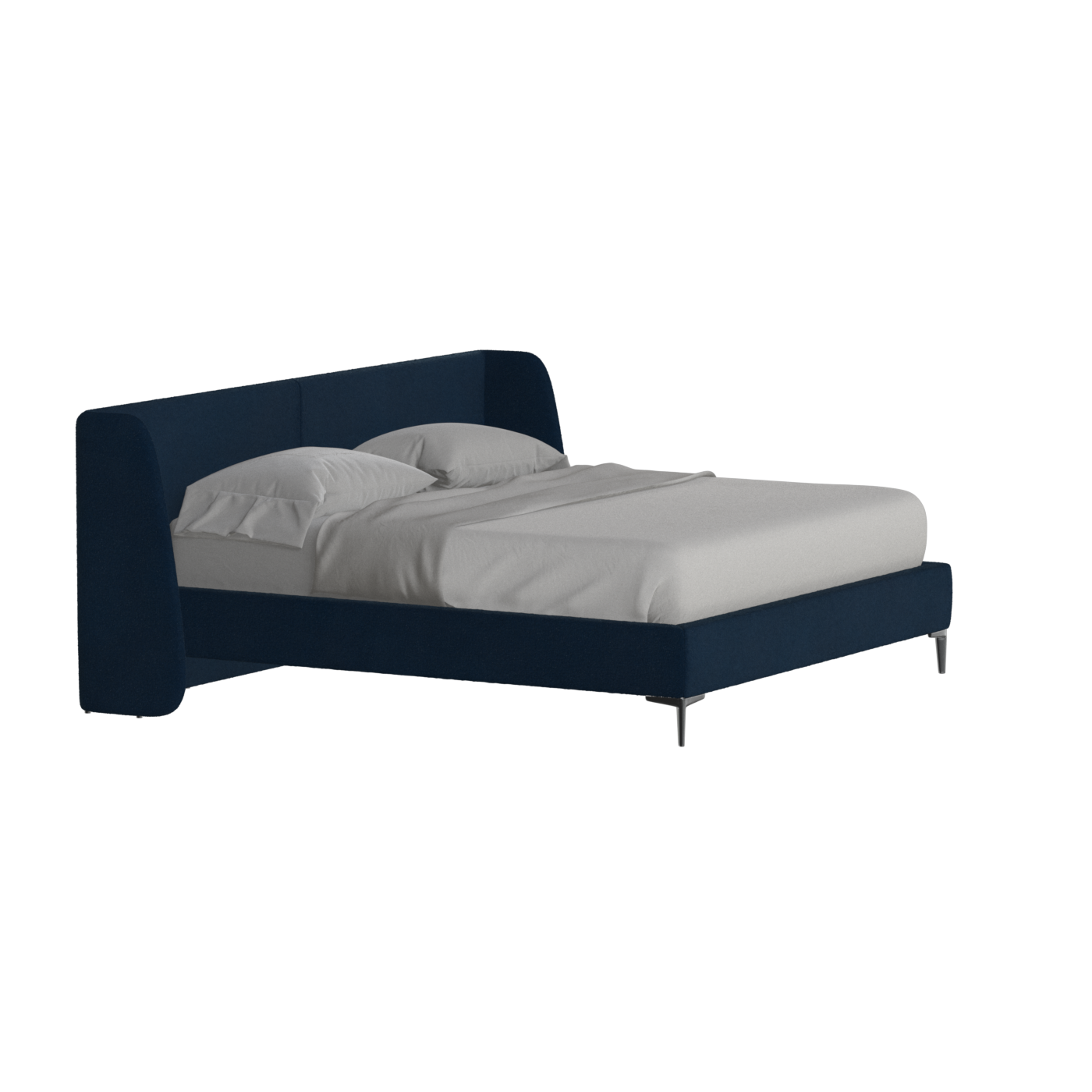 Abbey Upholstered Bed with Structured Headboard and Refined Lines