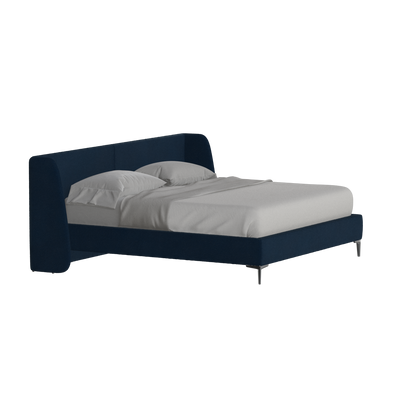 Abbey Upholstered Bed with Structured Headboard and Refined Lines