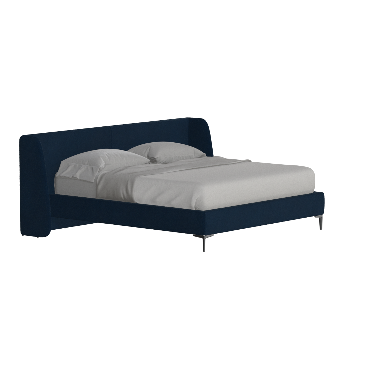 Abbey Upholstered Bed with Structured Headboard and Refined Lines
