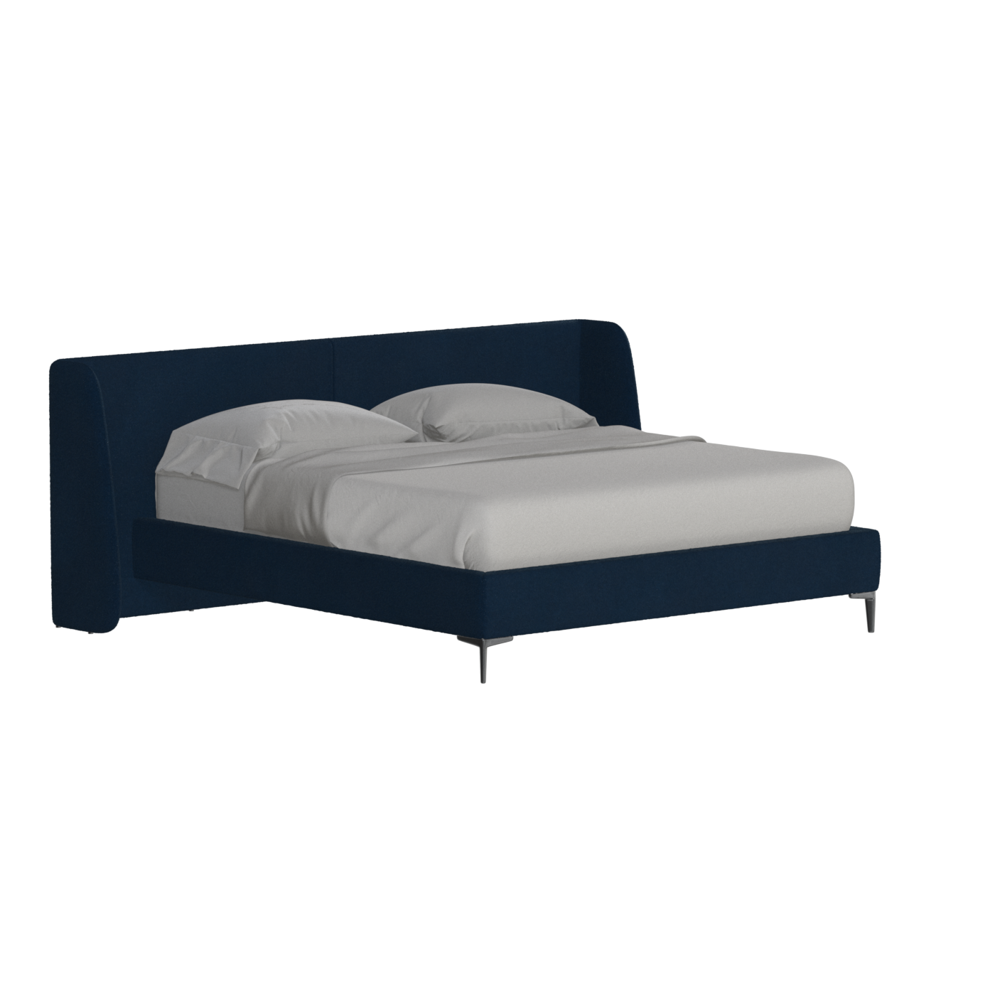 Abbey Upholstered Bed with Structured Headboard and Refined Lines