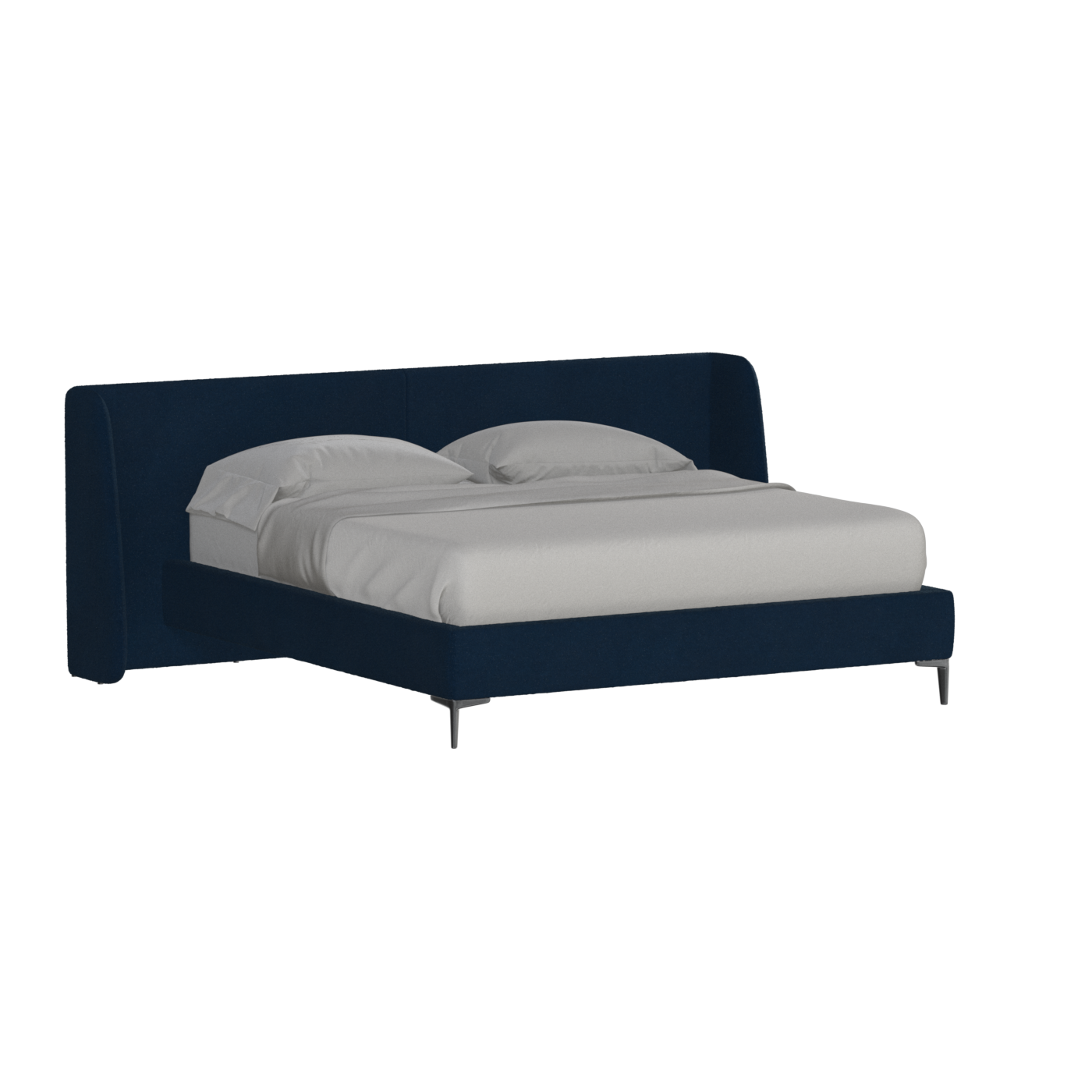 Abbey Upholstered Bed with Structured Headboard and Refined Lines