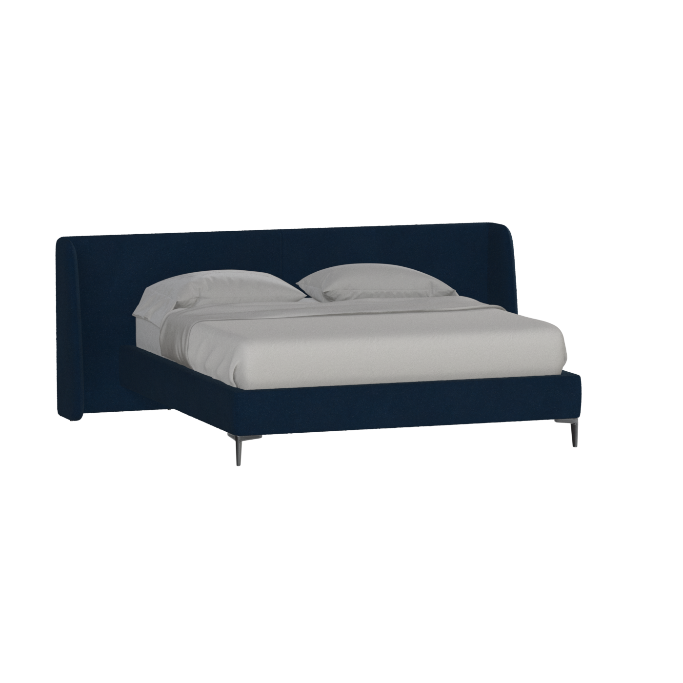 Abbey Upholstered Bed with Structured Headboard and Refined Lines