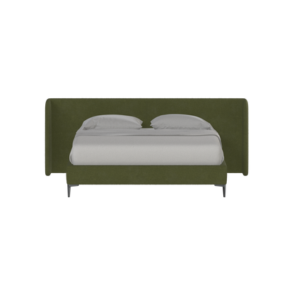 Abbey Upholstered Bed with Structured Headboard and Refined Lines