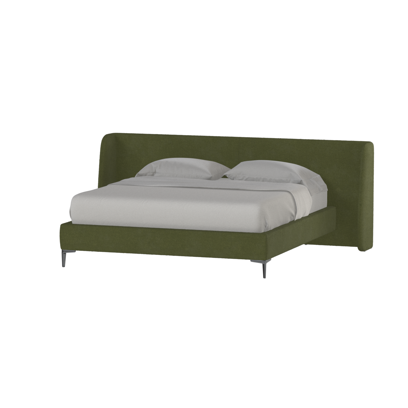 Abbey Upholstered Bed with Structured Headboard and Refined Lines