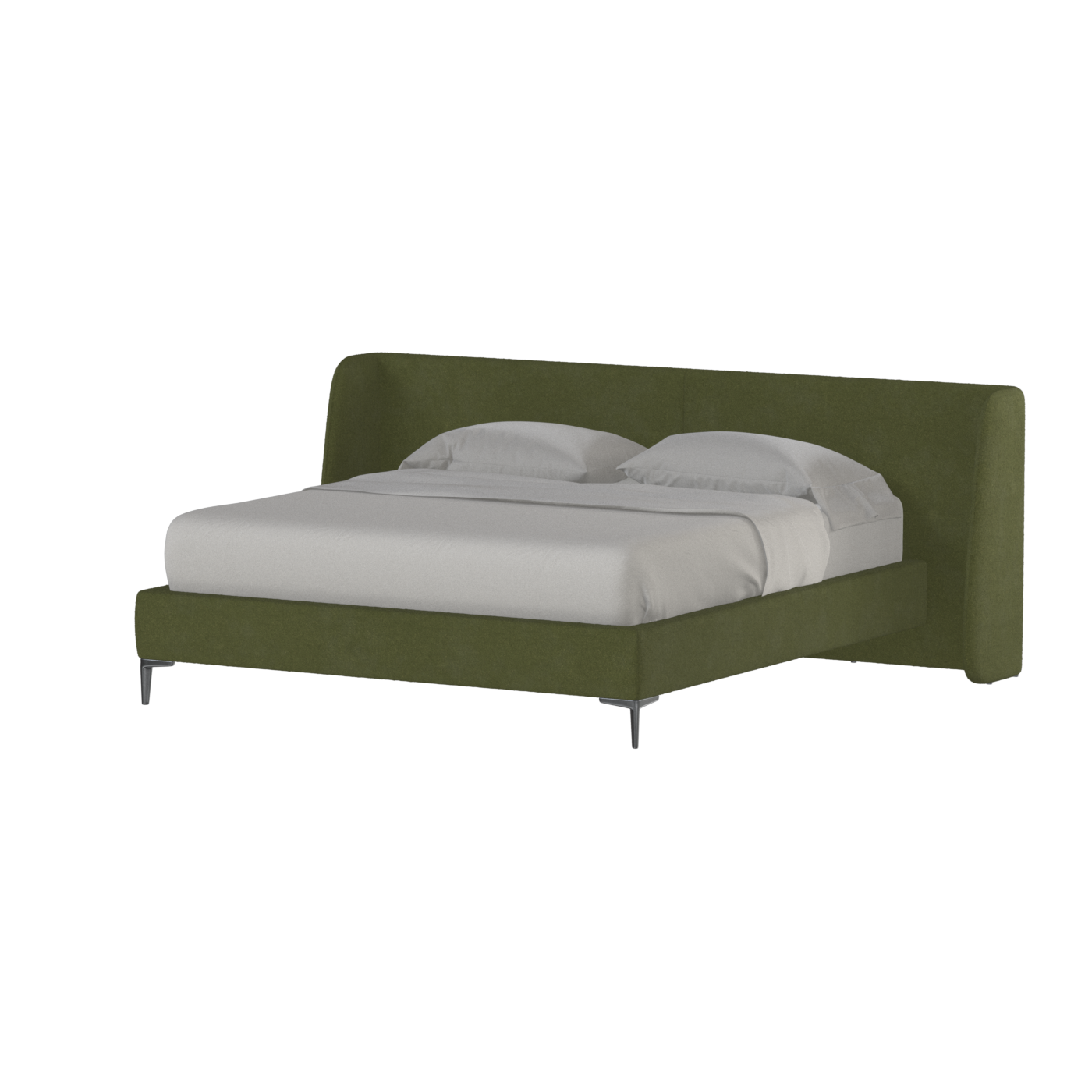 Abbey Upholstered Bed with Structured Headboard and Refined Lines