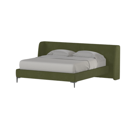 Abbey Upholstered Bed with Structured Headboard and Refined Lines