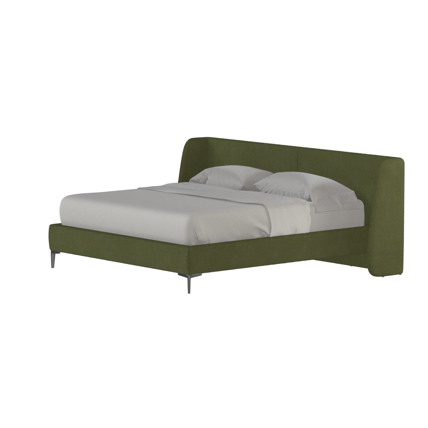 Abbey Upholstered Bed with Structured Headboard and Refined Lines