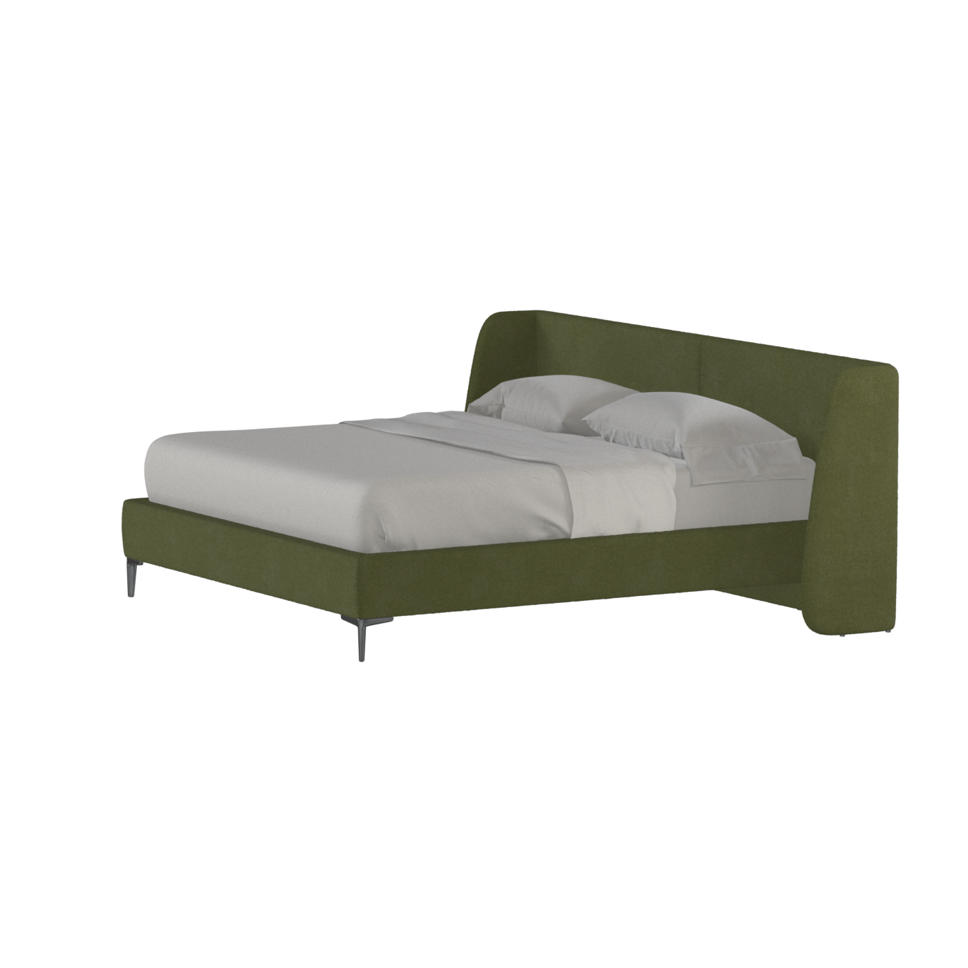 Abbey Upholstered Bed with Structured Headboard and Refined Lines