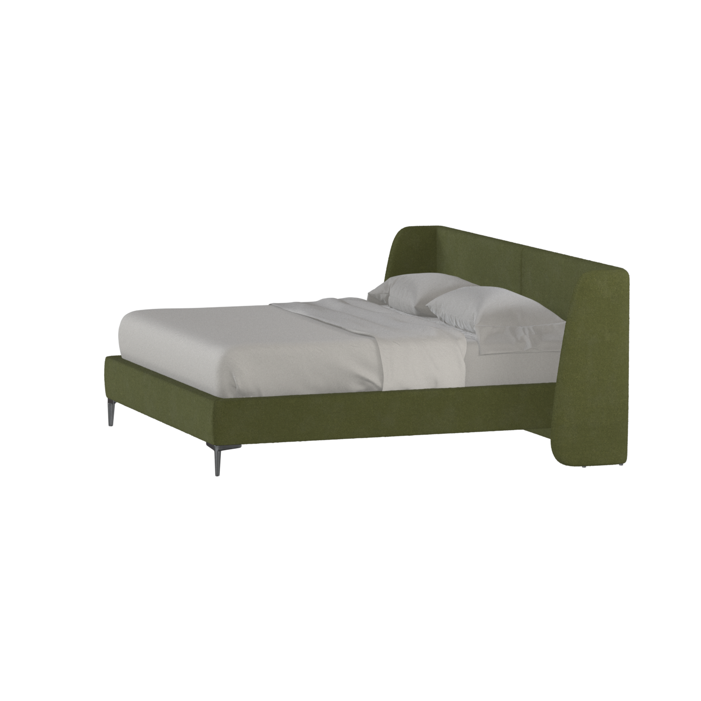 Abbey Upholstered Bed with Structured Headboard and Refined Lines