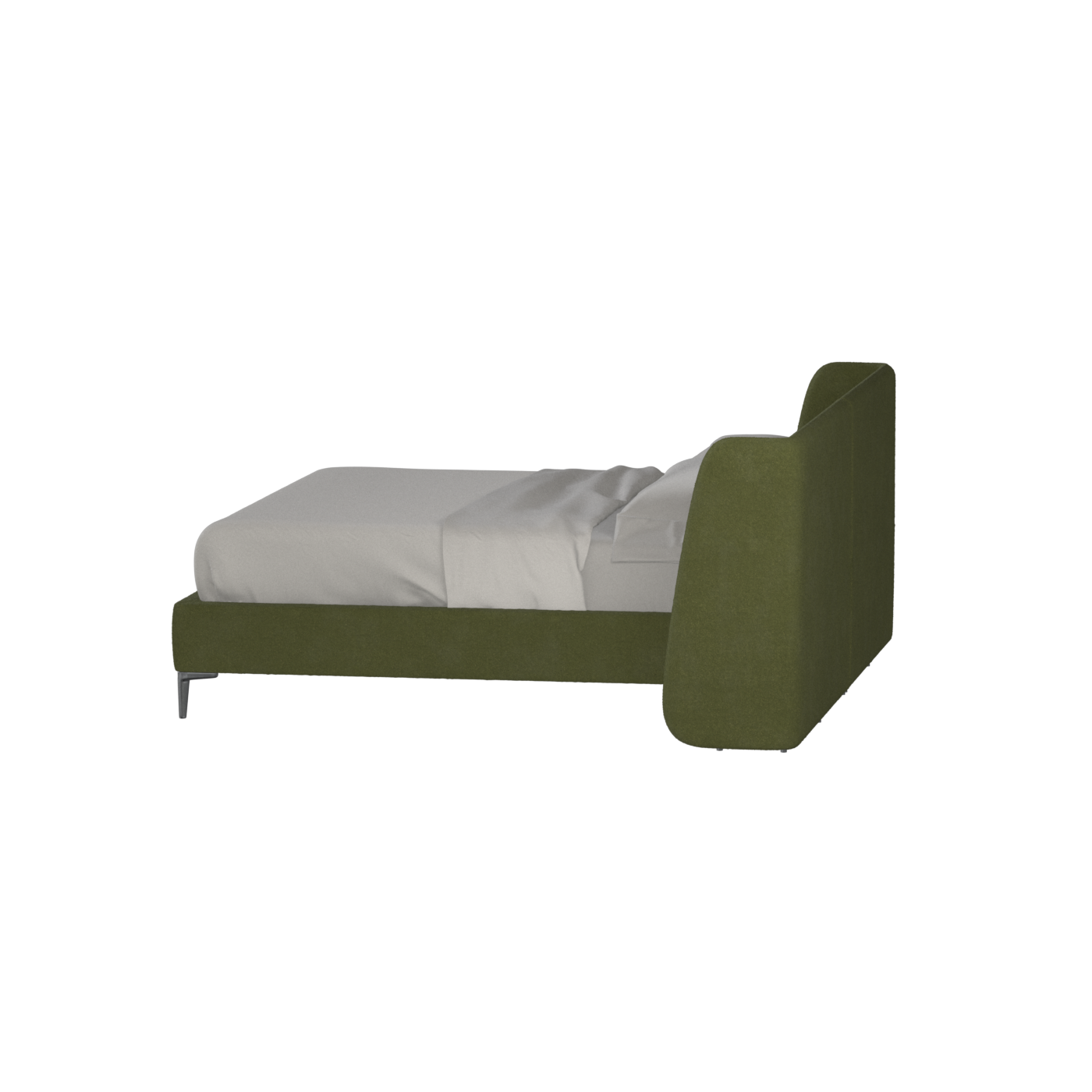 Abbey Upholstered Bed with Structured Headboard and Refined Lines