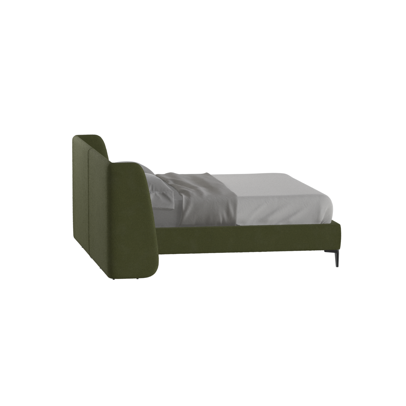Abbey Upholstered Bed with Structured Headboard and Refined Lines