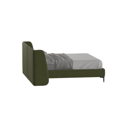 Abbey Upholstered Bed with Structured Headboard and Refined Lines
